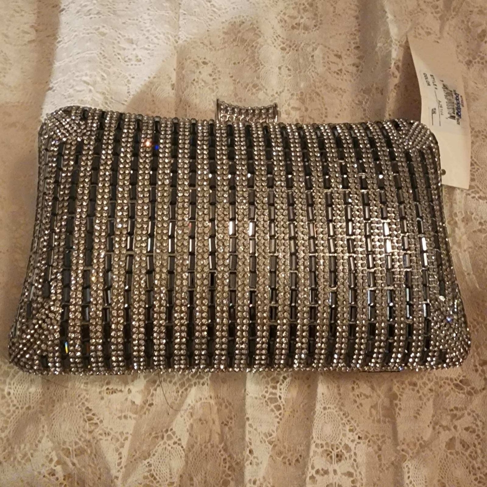 Evening rinstone silver bag